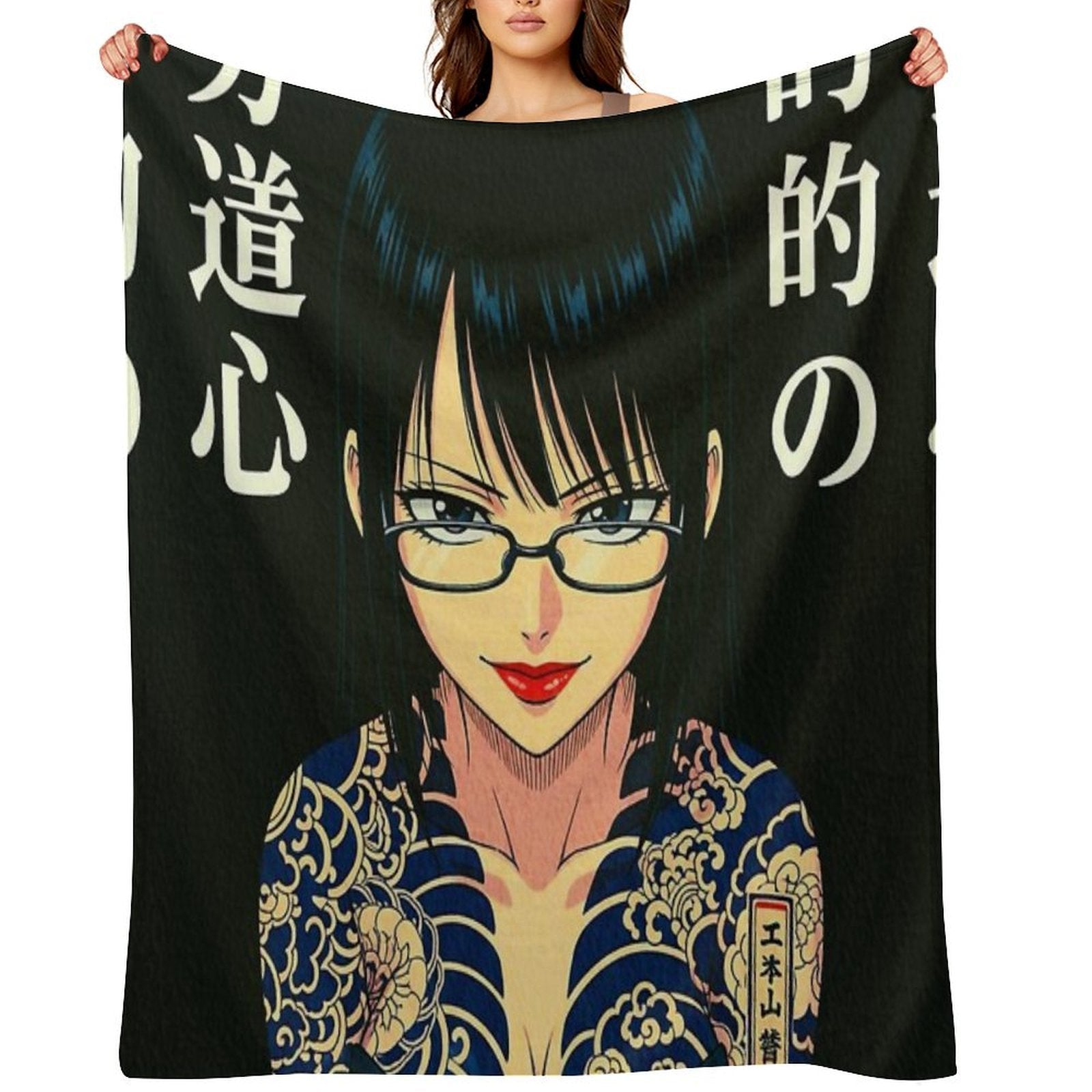 90s Anime Black Widow All-season Throw Blanket