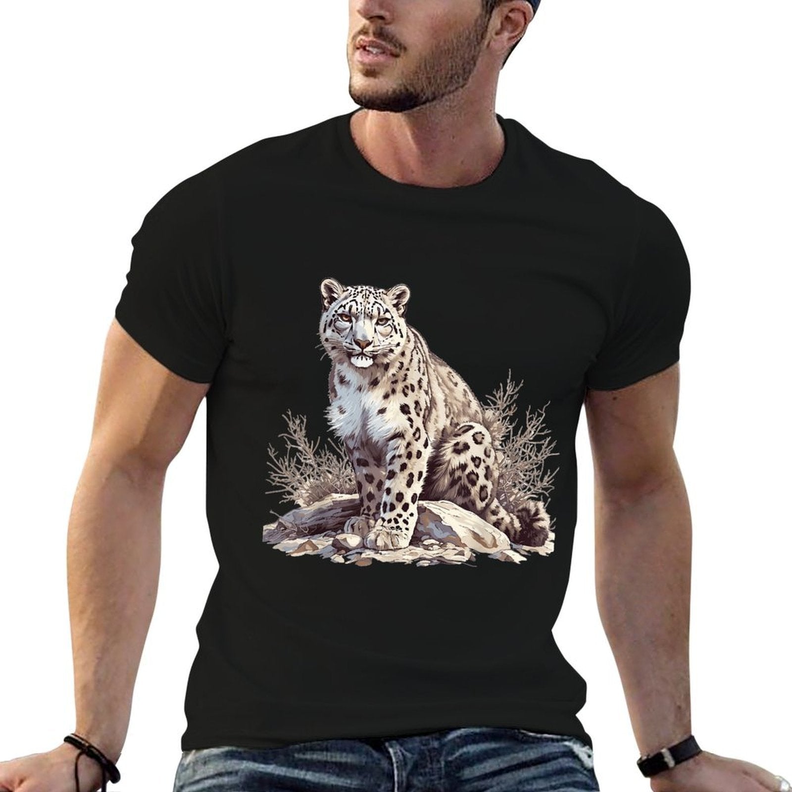 Snow Leopards Lovers Snow Leopard  Easy-care T-Shirt