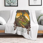 Round Doors Under A Tree - Fantasy Shrink-resistant Throw Blanket