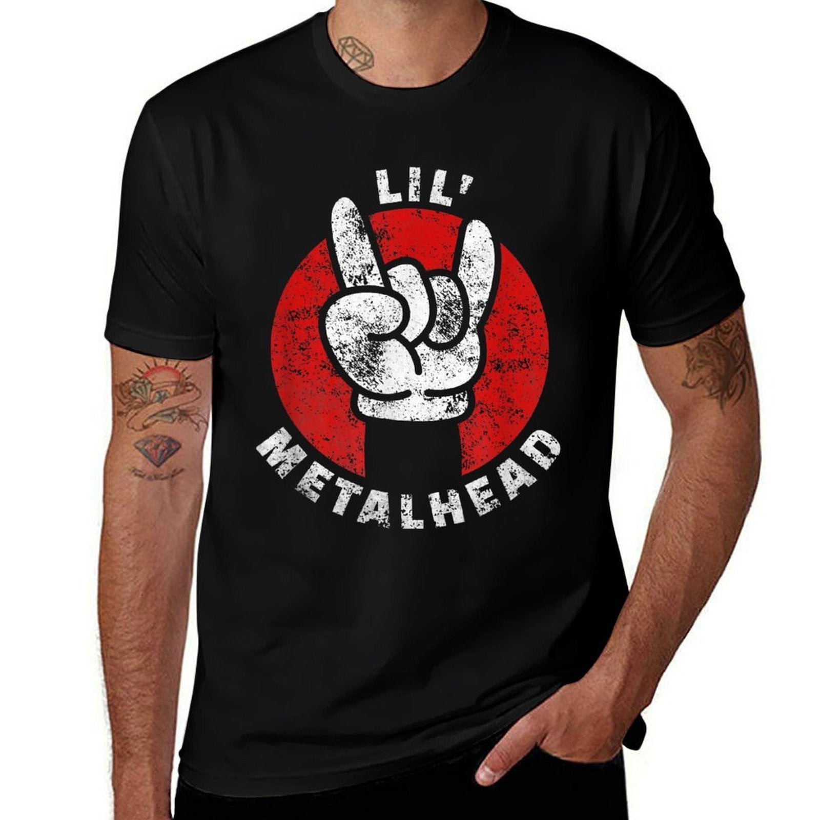 Lil Metalhead Cute Heavy Metal Head Child Rocker Gift  Polyester Blend T-Shirt