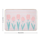 Tulips And Stripes  Rapid-Drying Bath Mat