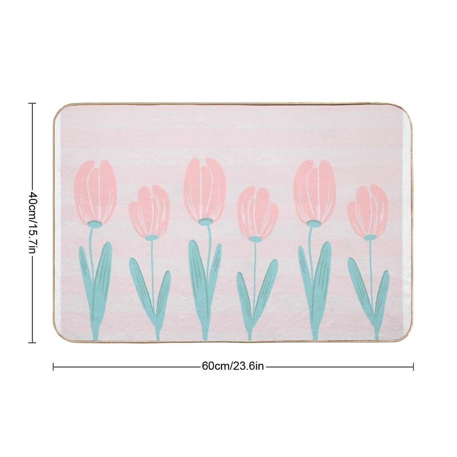 Tulips And Stripes  Rapid-Drying Bath Mat