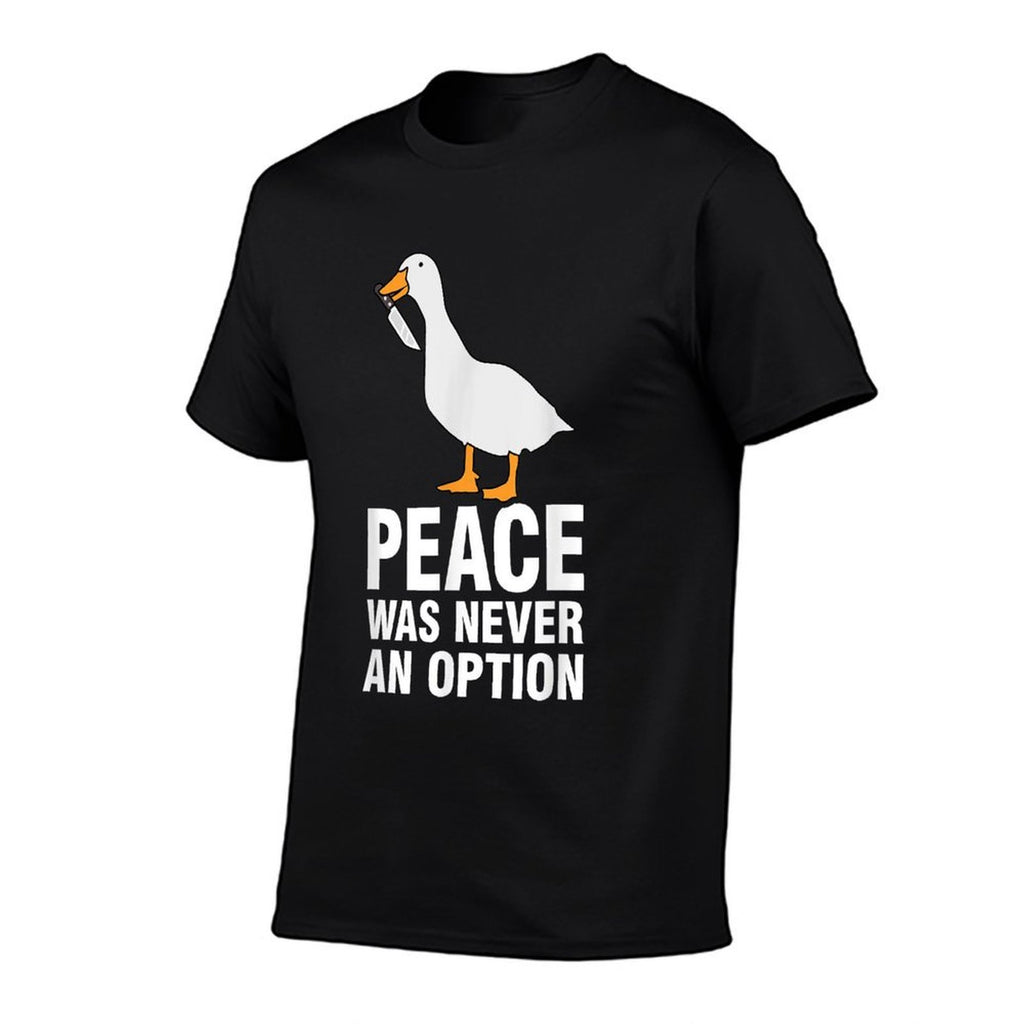 Peace Was Never An Option - Geese Meme  Rolled Sleeves T-Shirt