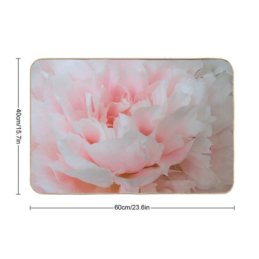 Blush Pink Delicate Peony  Non-Slip Bath Mat