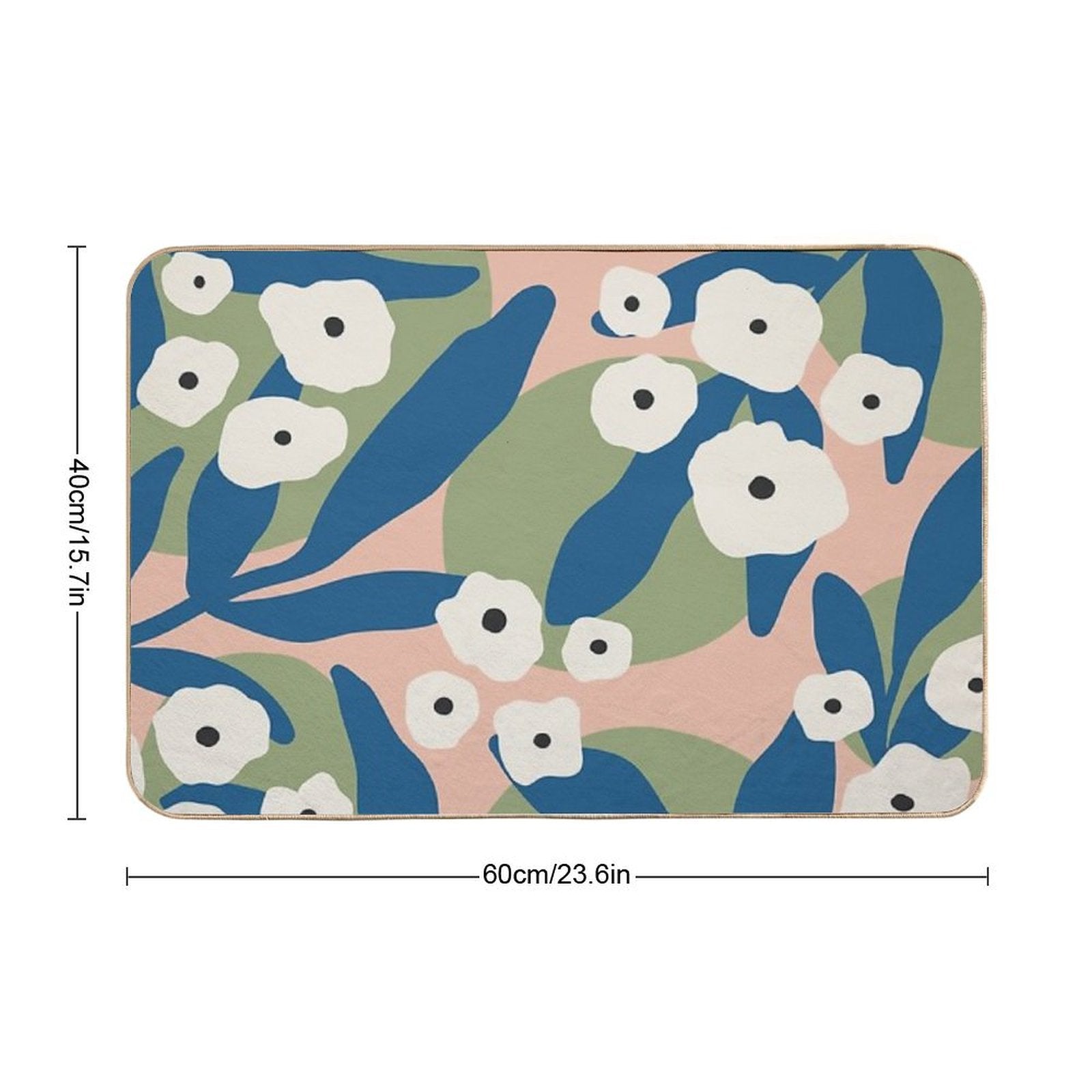 Flower Market Tokyo, Colorful Retro Floral Print  Absorbent Bath Mat