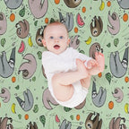 Sloths Easy Care Throw Blanket