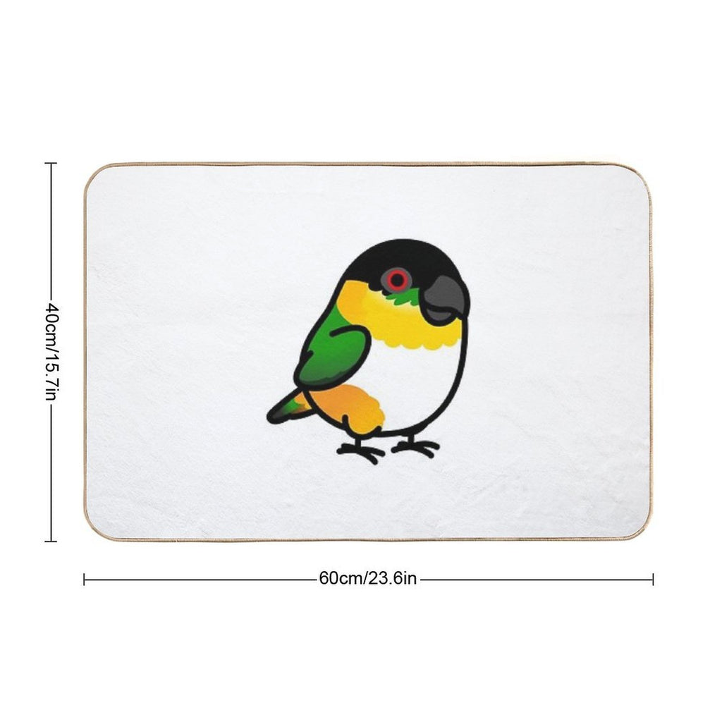 Chubby Black Headed Caique  Slip-Resistant Bath Mat