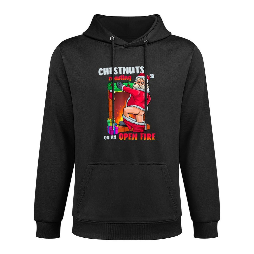 Chest Nuts Roasting Funny Naughty Santa Dirty Food Pun Xmas Shape Retention Hoodie