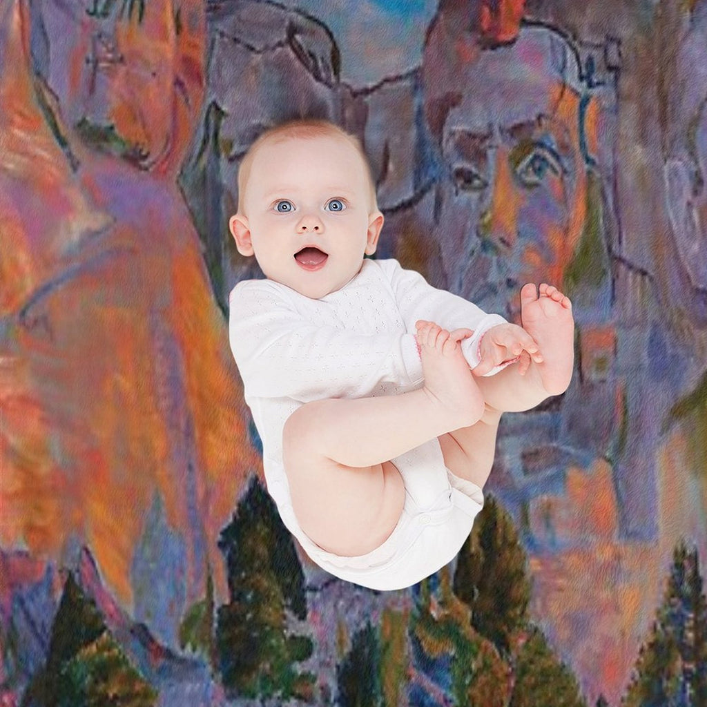 Trump on Mount Rushmore - Original Print Quick-dry Throw Blanket