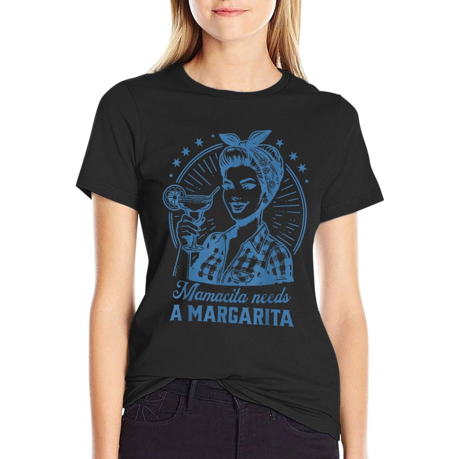 Mamacita Needs A Margarita Funny Drinking Mom Vintage Women  Durable T-Shirt