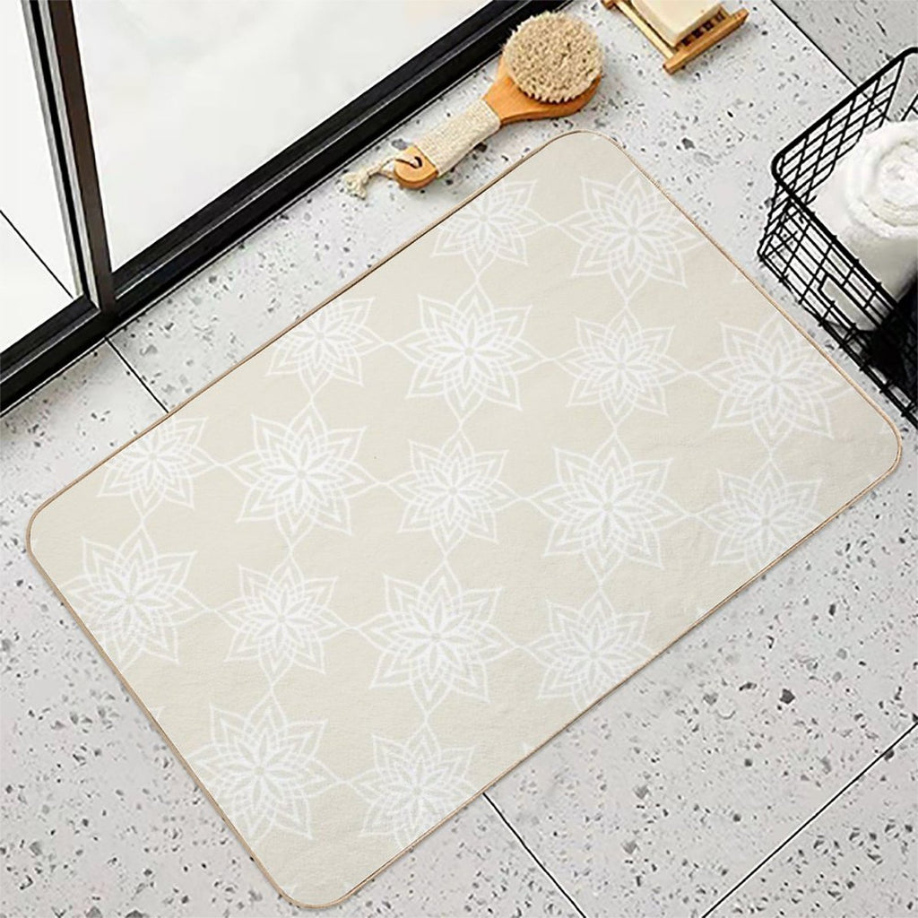 Lace Snowflakes on Cream  Odorless Bath Mat