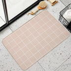 Check Pattern in Blush Color  Anti-Trip Bath Mat
