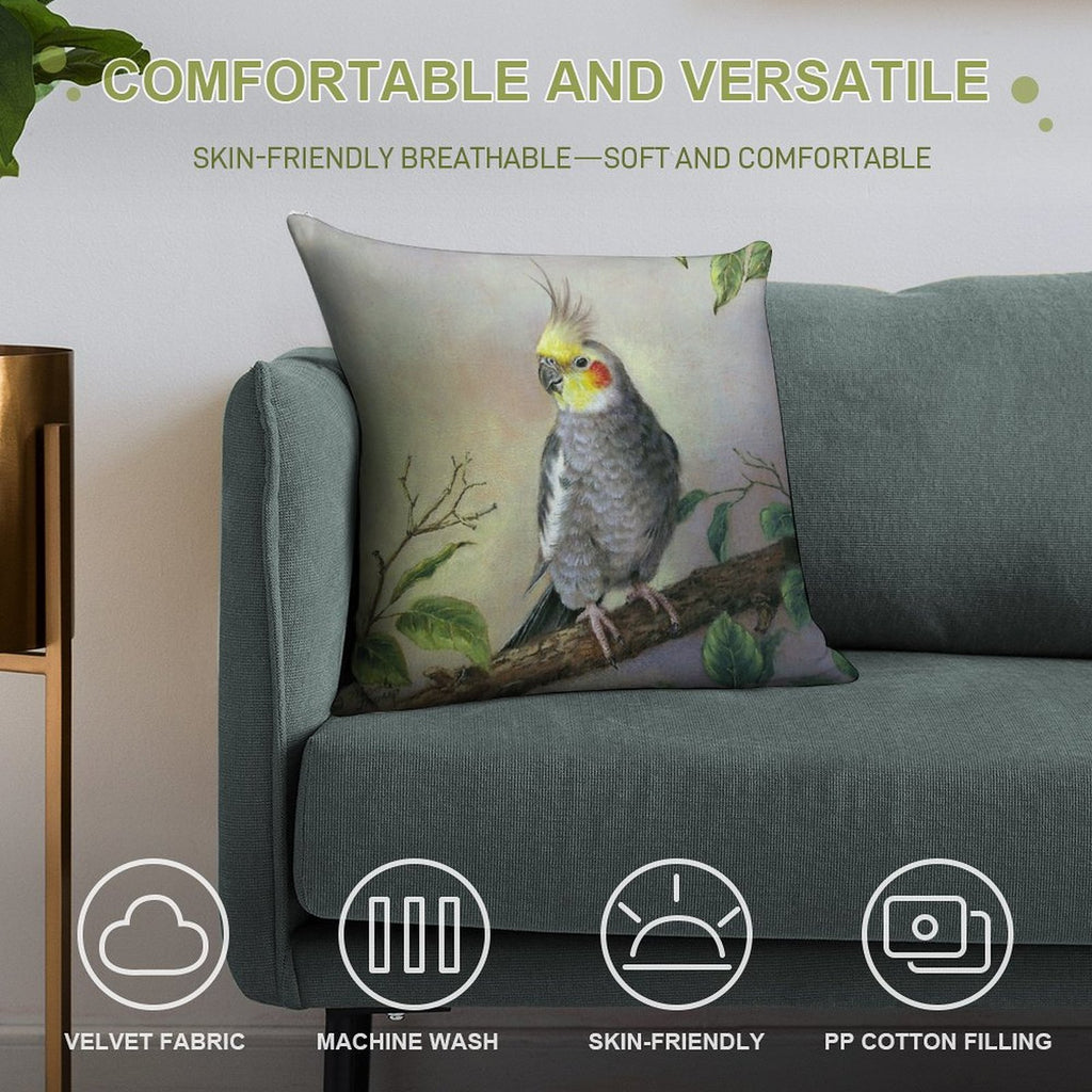 Cockatiel Soft Easy Maintenance Throw Pillow