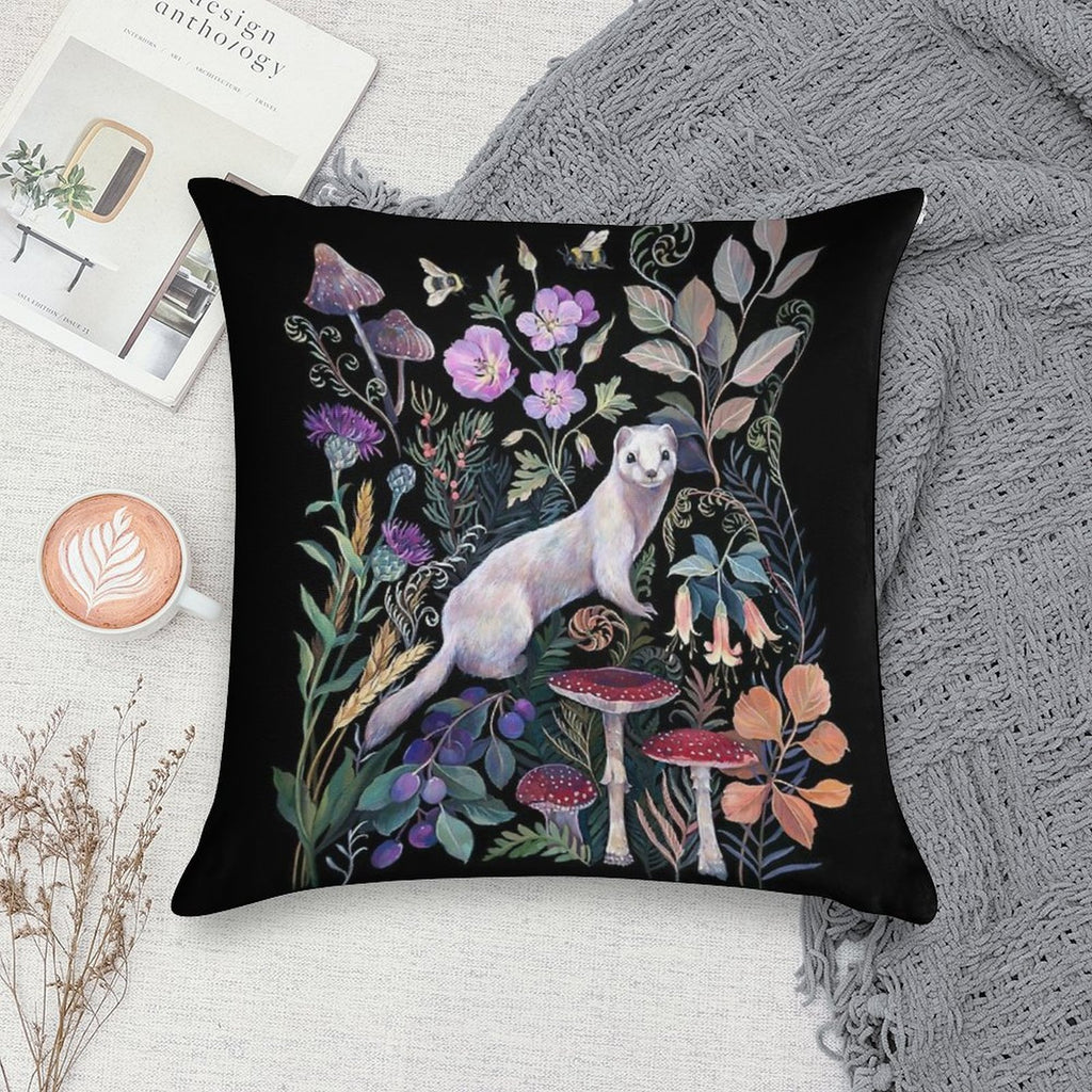 White Ermine Soft Bedroom Essential Throw Pillow