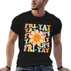 Funny Teacher Happy Friyay TGIF Friday Flower Back To School for Men Women Girls Kids  Classic T-Shirt