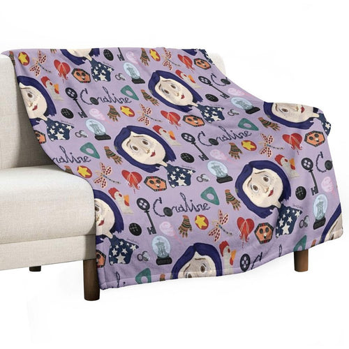 At The Pink Palace Apartments Pattern Easy Care Throw Blanket