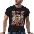 Greetings Huzz Funny Goat Adult Humor Meme Bootleg  High-quality Stitching T-Shirt
