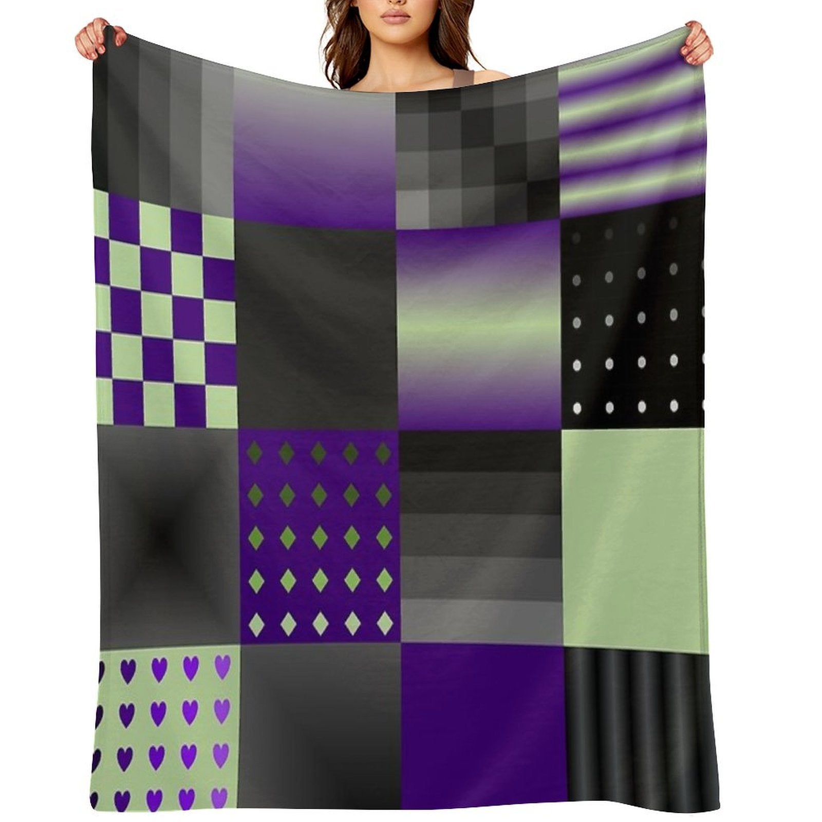 Funny Patchwork Pattern 9 Wrinkle-free Throw Blanket