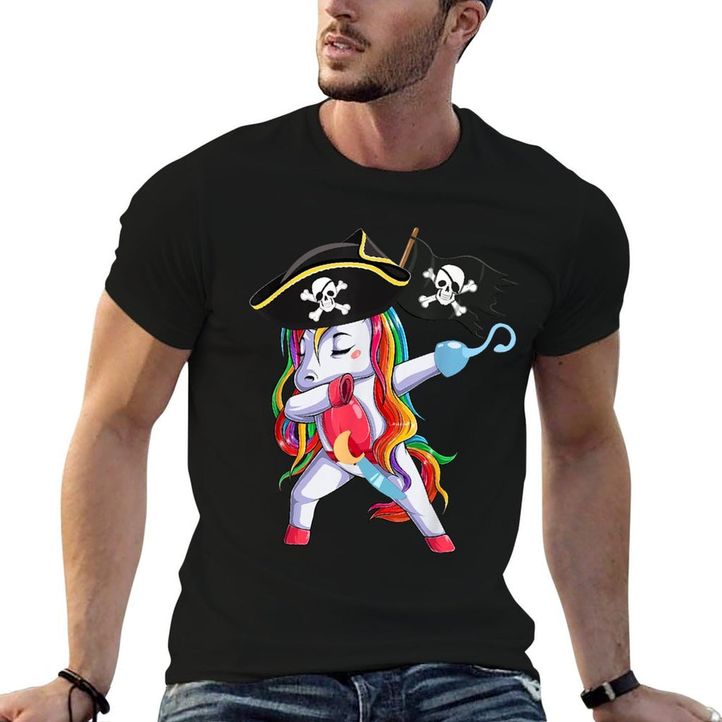 Halloween Dabbing Cute Pirate Unicorn Apparel Kids Girls  Cotton T-Shirt