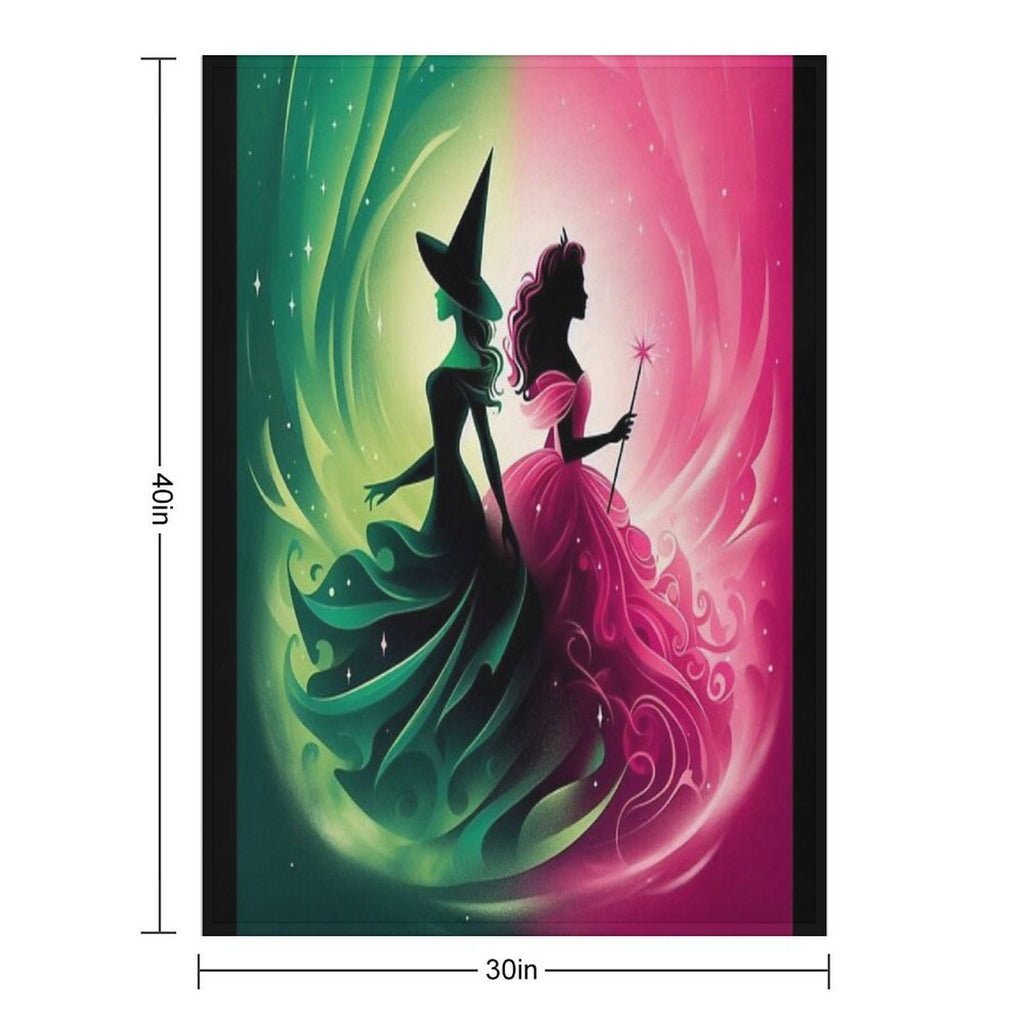 Elphaba & Glinda Wicked The Musical Defying Gravity Wrinkle-free Throw Blanket
