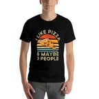 I Like Pizza And Maybe 3 People Retro Vintage  Stretchy T-Shirt