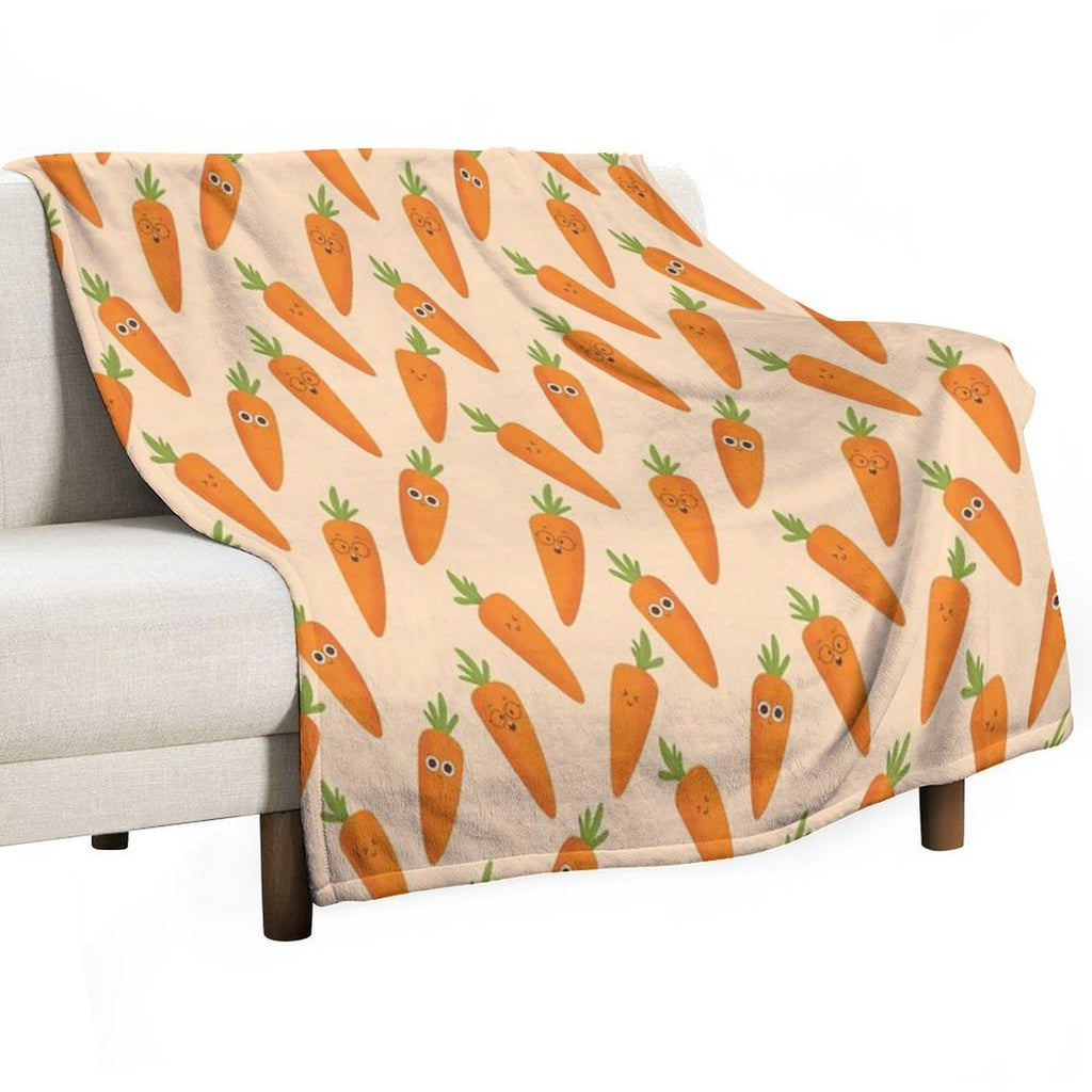 Happy Carrots Travel-friendly Throw Blanket