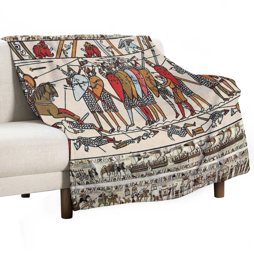 THE BAYEUX TAPESTRY ,BATTLE OF HASTINGS ,NORMAN KNIGHTS Quick-dry Throw Blanket