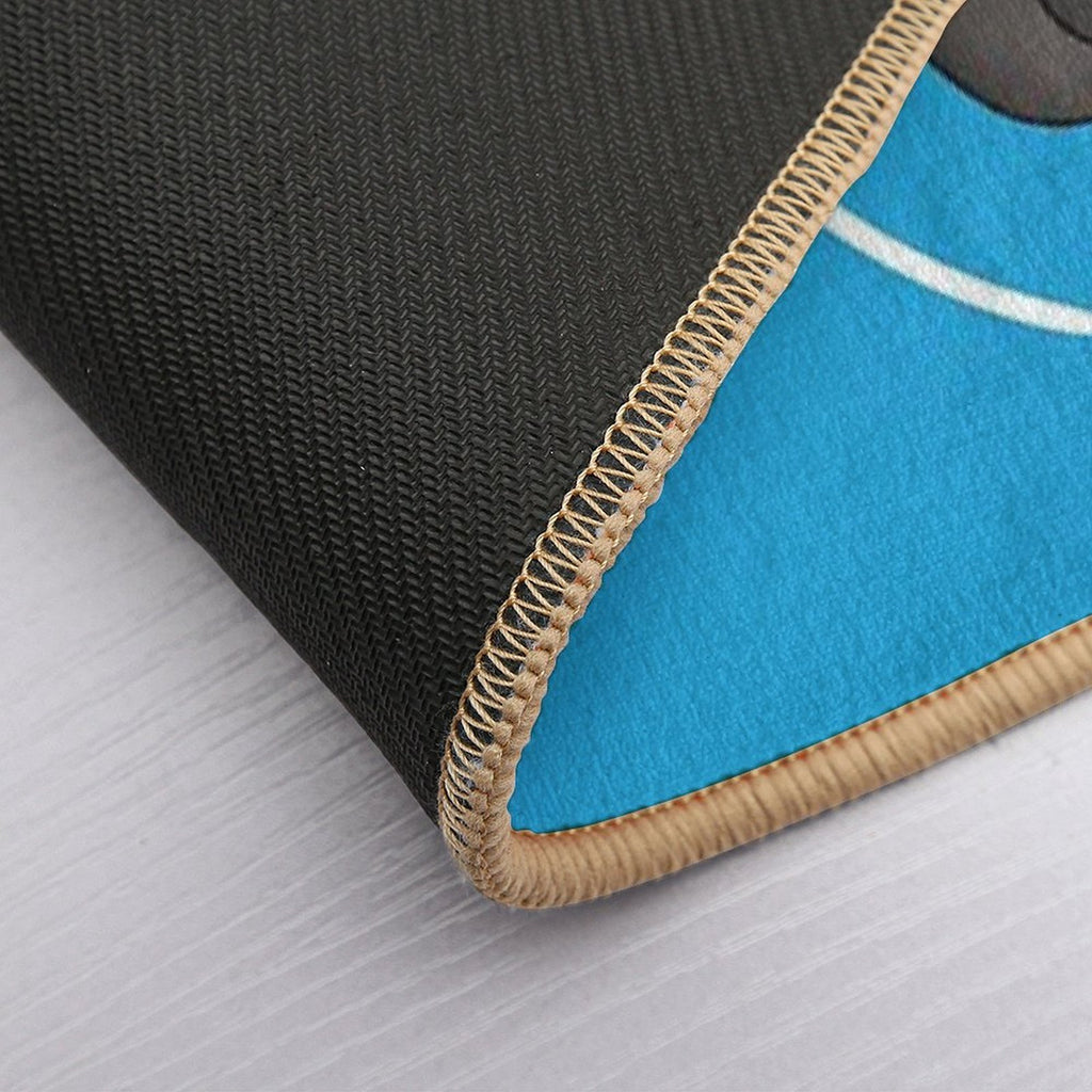 Sea Otter with Donut - Cute Otter Holding Doughnut  Easy Maintenance Bath Mat