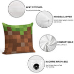 Minecraft Mini Dirt Block Soft Decorative Cover Throw Pillow