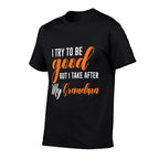 I Try To Be Good But I Take After My Grandma Kids Boys Girls  Summer-ready Fabric T-Shirt
