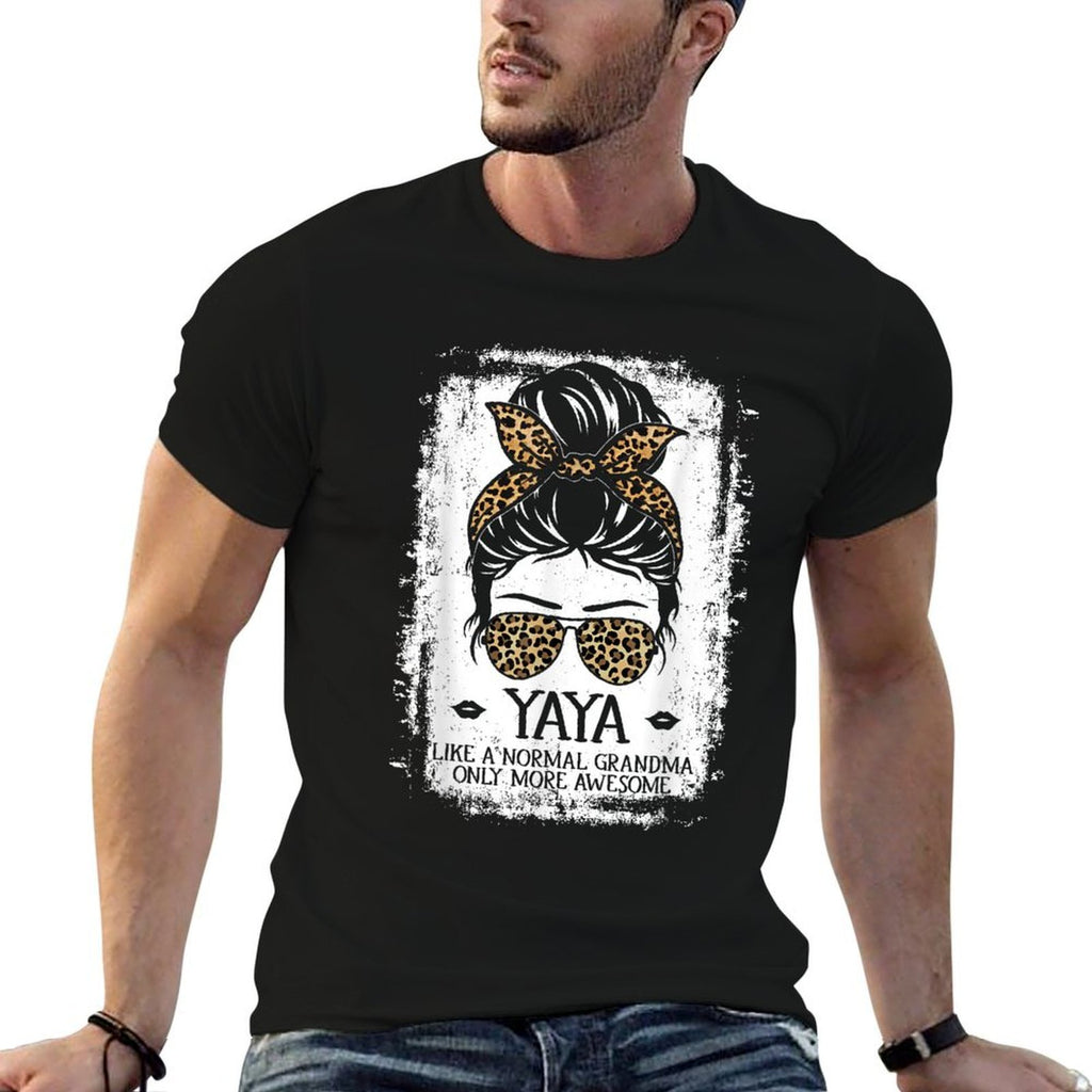 Yaya Like A Normal Grandma Only More Awesome Women Grandma  Rolled Sleeves T-Shirt