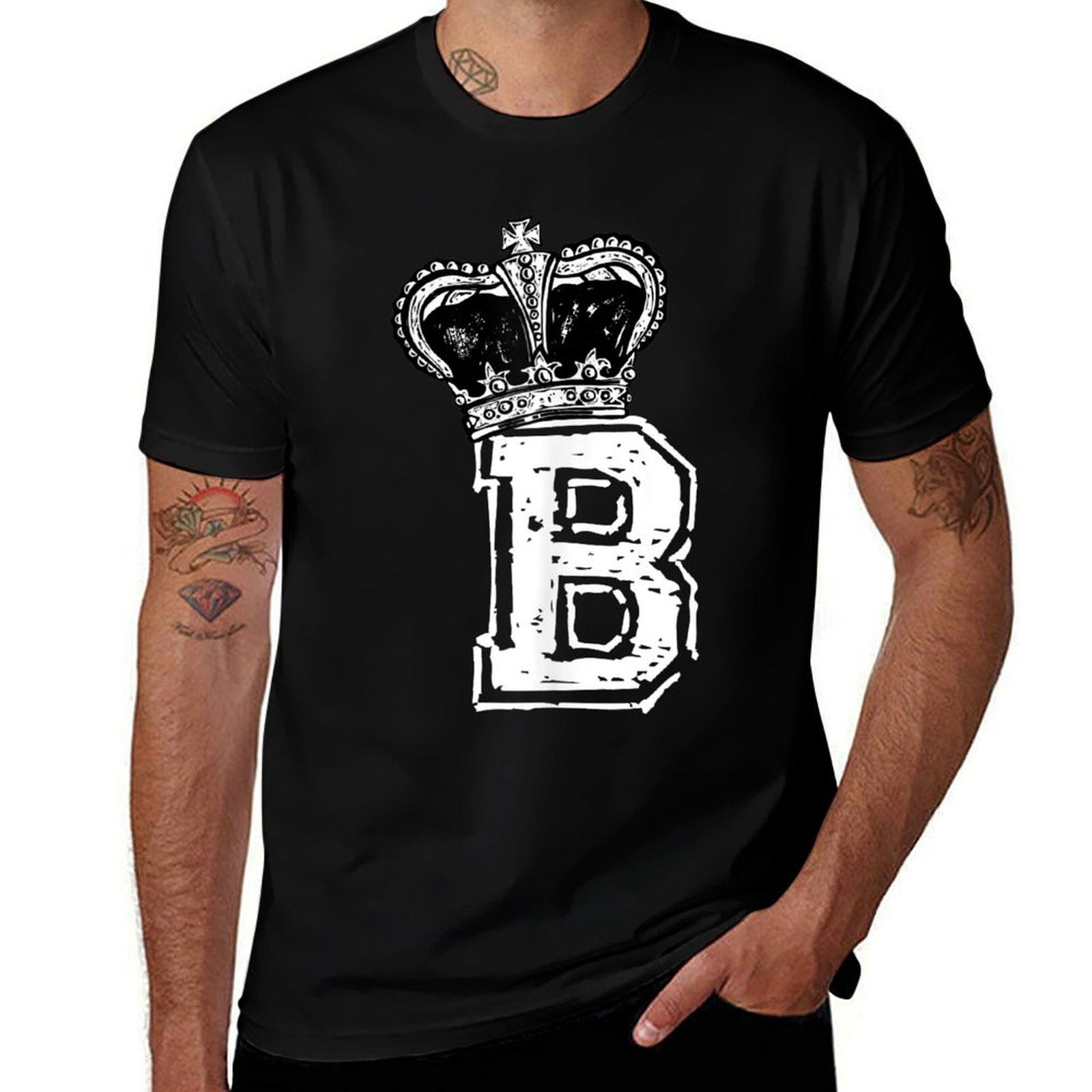 Queen B - Letter B And Crown (Bee)  Oversized Silhouette T-Shirt