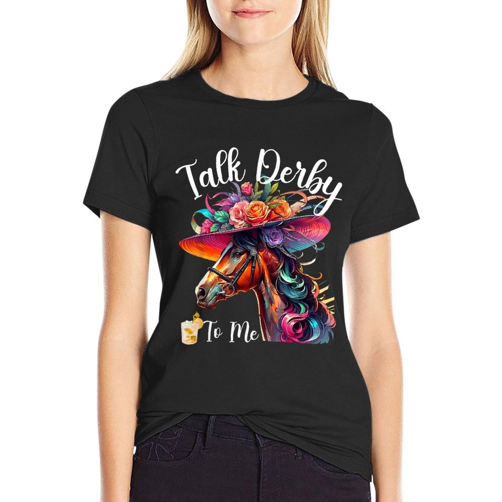 Talk Derby To Me Funny Racing Horse  High-quality Stitching T-Shirt