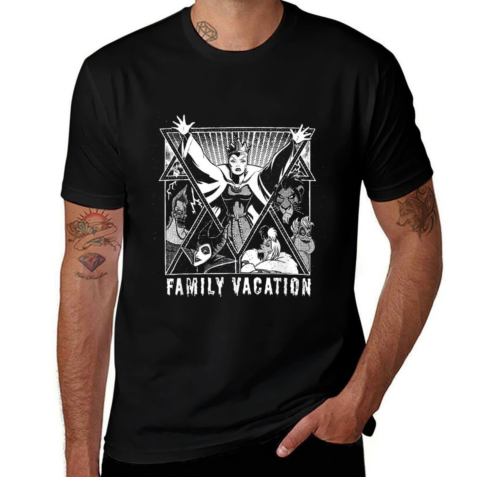 Disney Villains Graphic Print Group Family Vacation Trip  Vintage-inspired T-Shirt
