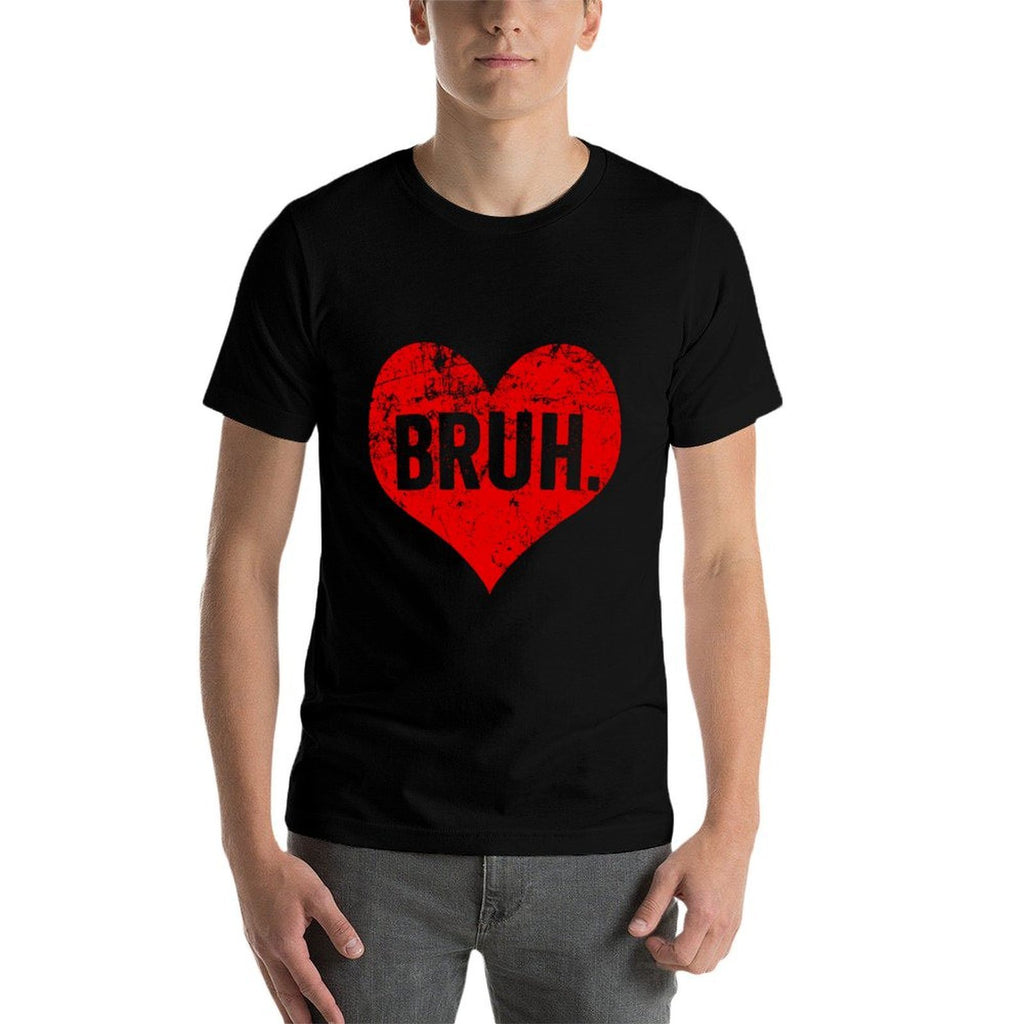 Bruh Meme Funny Saying Bro Greetingns Boys Valentine Boy  Heathered Texture T-Shirt