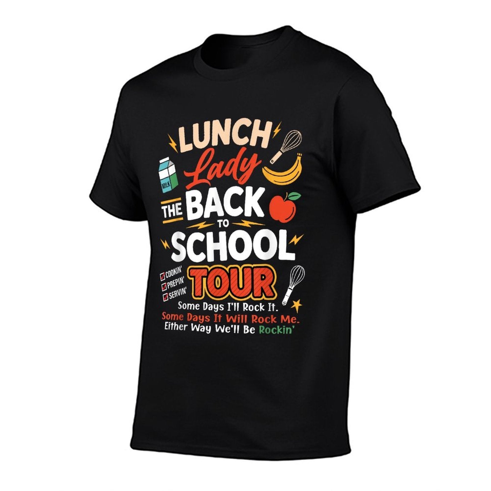 Lunch Lady Back to School Tour Funny Food Humor Cafeteria  Tagless Design T-Shirt