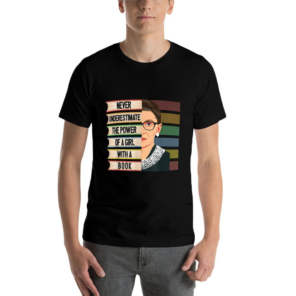 Feminist Ruth Bader Ginsburg RBG Quote Girl With Book Women  Stretchy T-Shirt