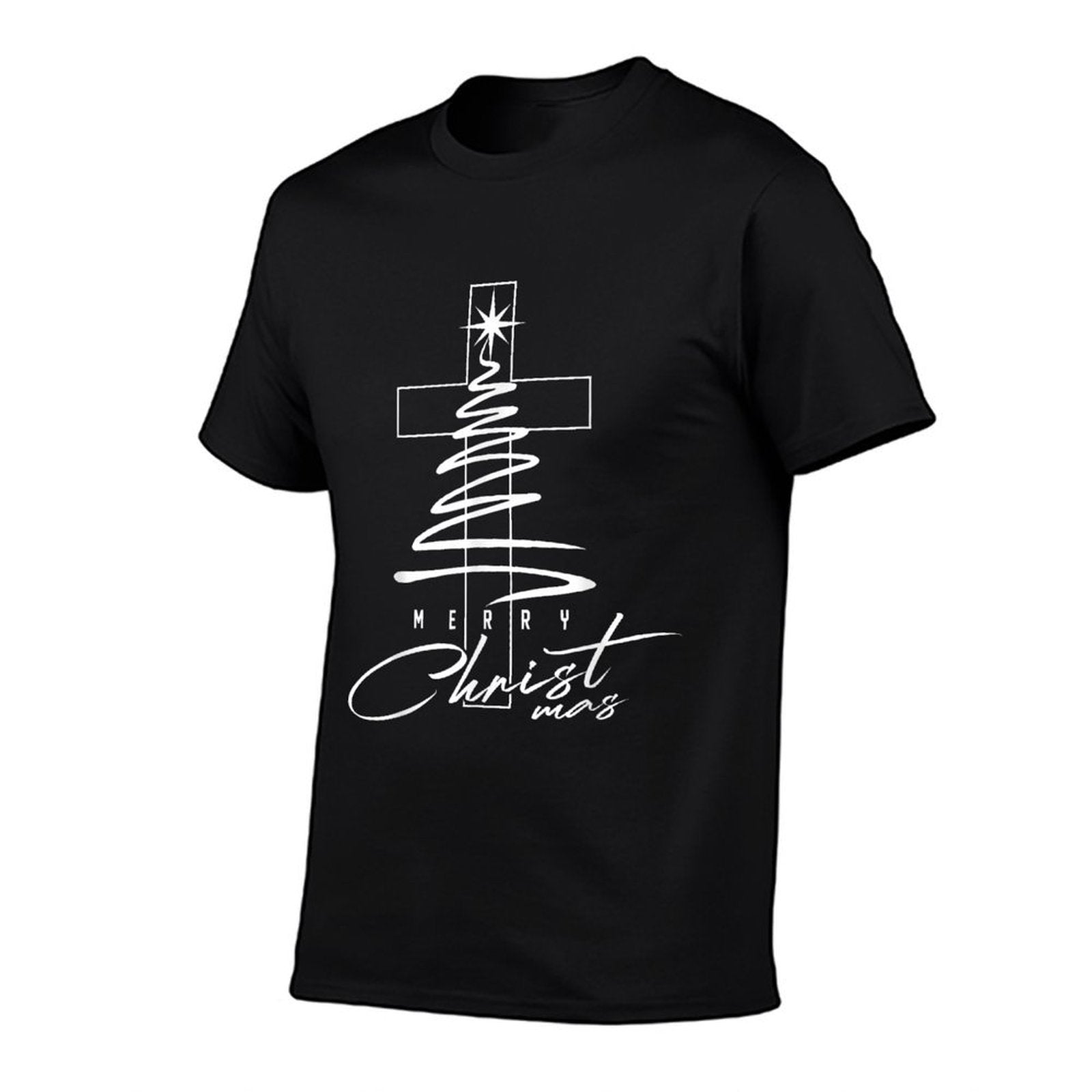 Christian Cross Jesus Merry Christmas Xmas Tree Holiday  Classic T-Shirt