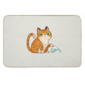 Cat Tipping Glass  Stain-Proof Bath Mat
