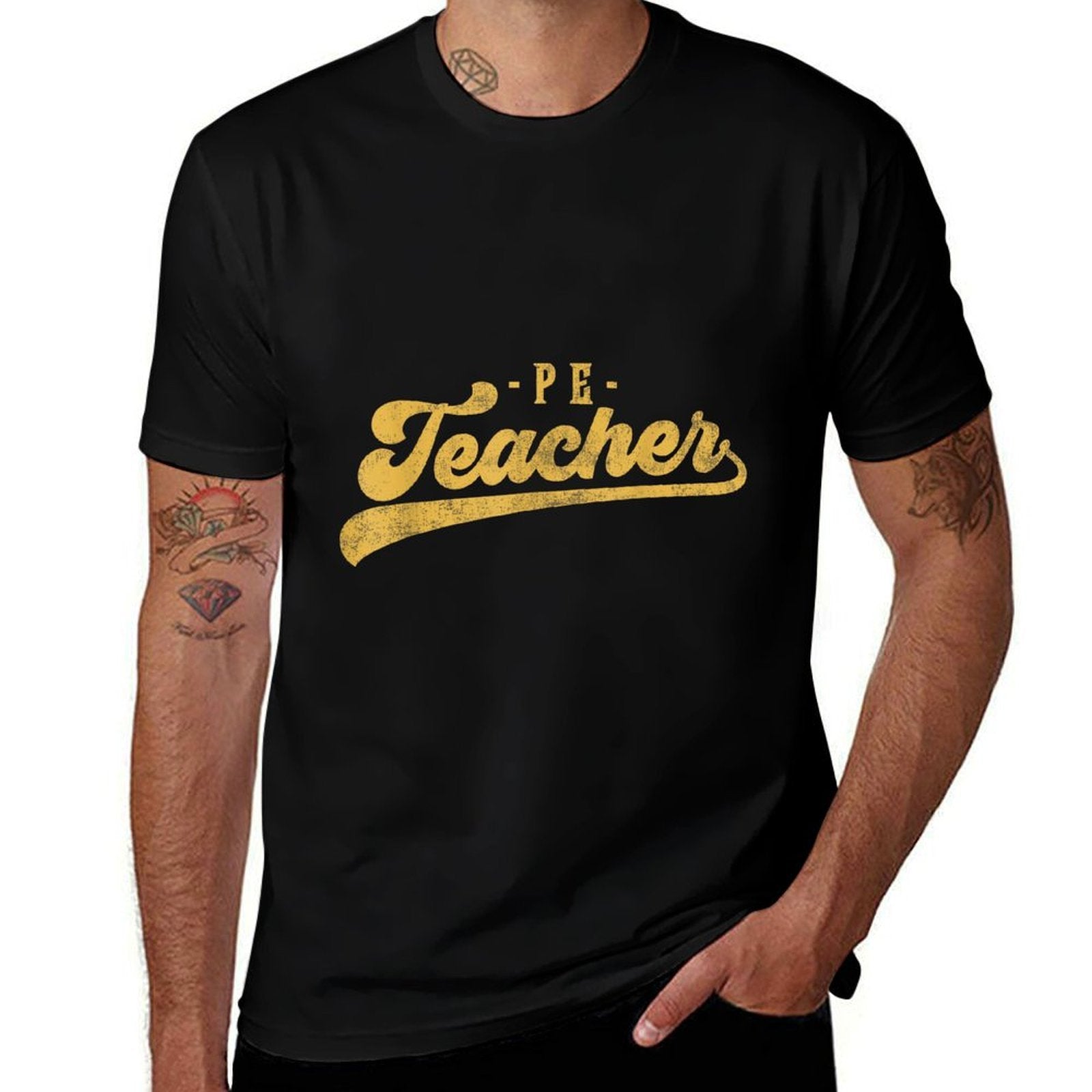 PE Teacher Cute Vintage Graphic Physical Education Teacher  Classic T-Shirt