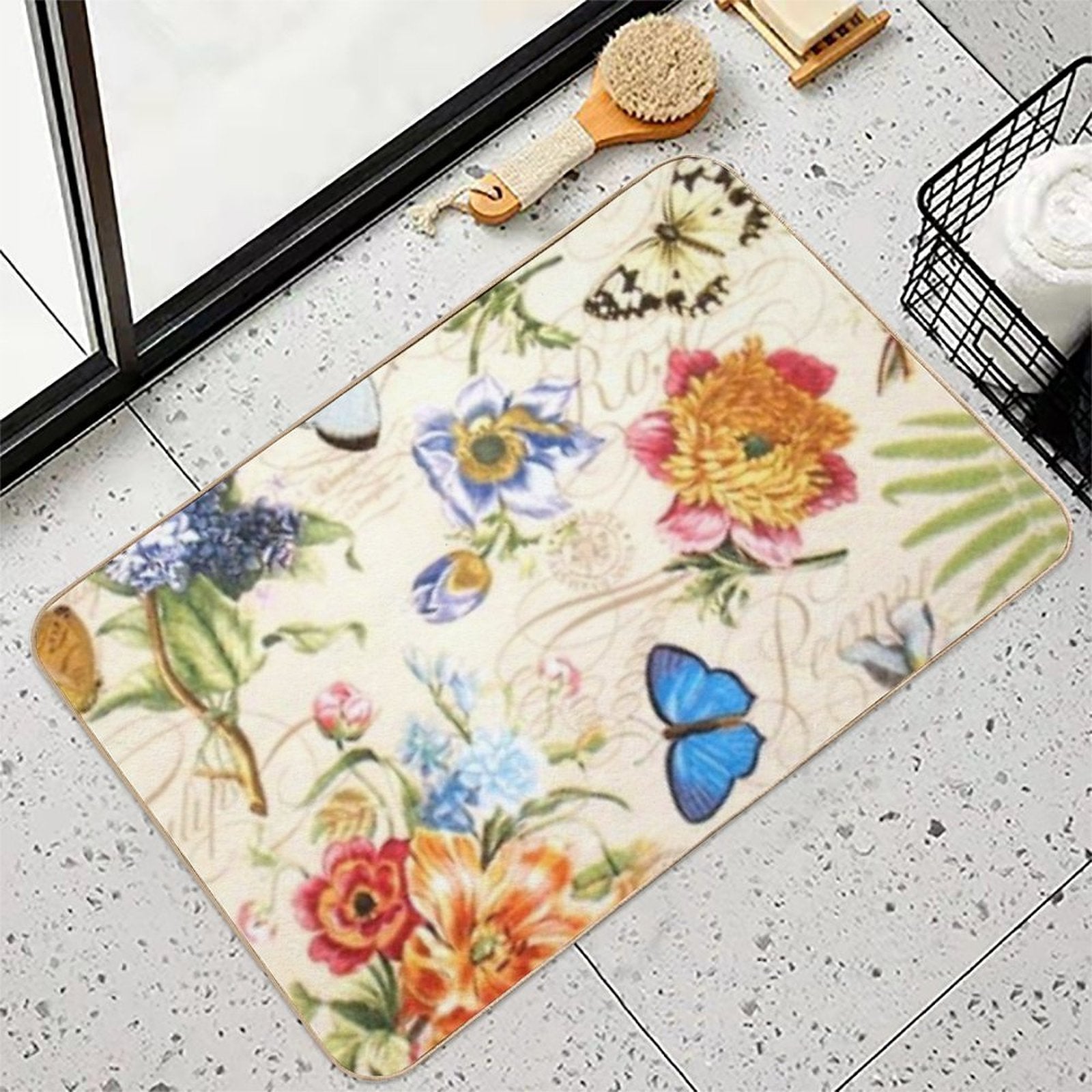 Flower Summer  Absorbent Bath Mat