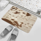 Cow Hide Brown & White  Easy To Clean Bath Mat