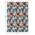 Pug in Geometric Camouflage Pattern Shrink-resistant Throw Blanket