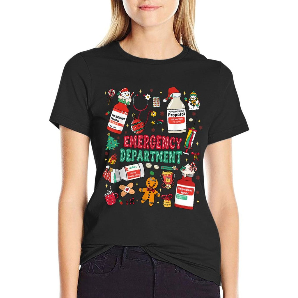 Christmas Emergency Room ER RN Nurse Department Healthcare  Stretchy T-Shirt
