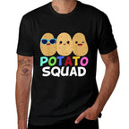 Funny Potato Squad Vegetable Chip Eater French Fries Graphic  Lightweight T-Shirt