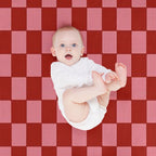 Pink And Red Checkered Anti-pilling Throw Blanket