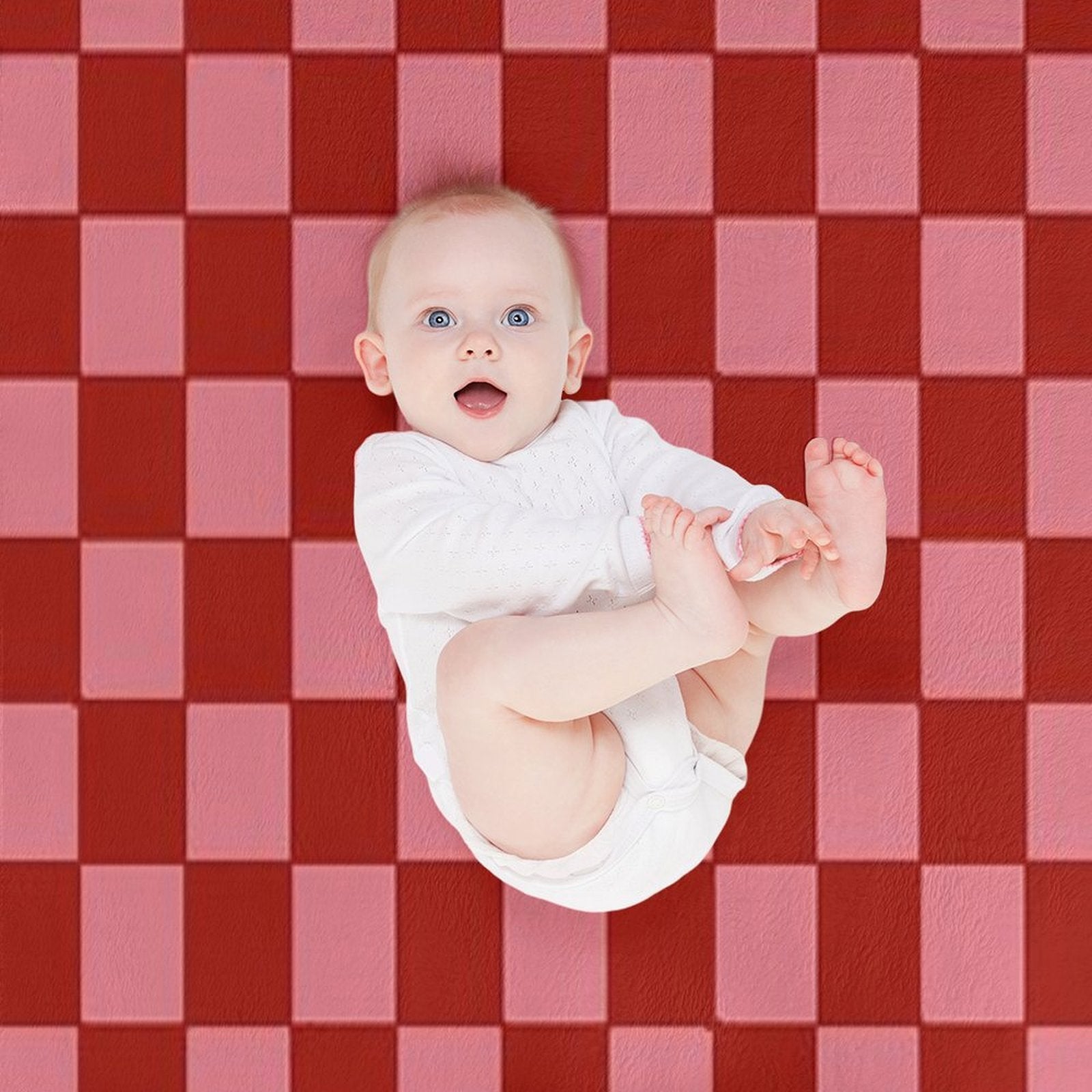 Pink And Red Checkered Anti-pilling Throw Blanket