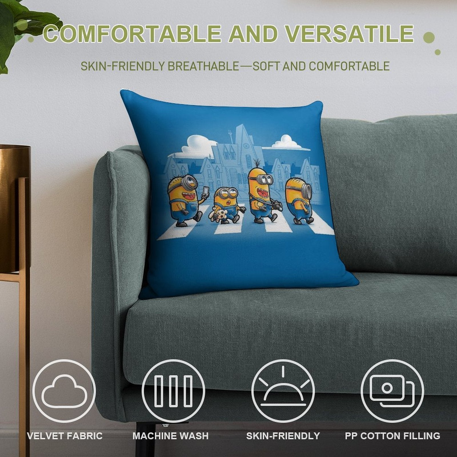 Minions Road Soft Decorative Cover Throw Pillow