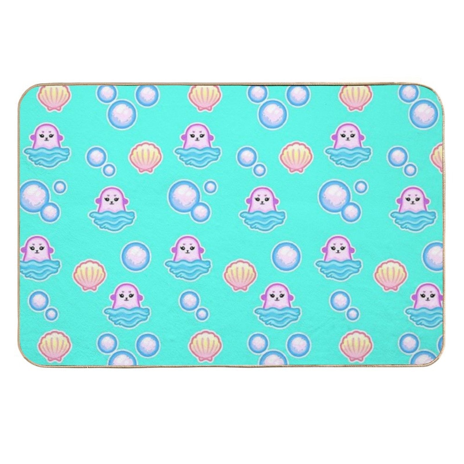 Bubble Sea Lion Pattern  Easy To Clean Bath Mat