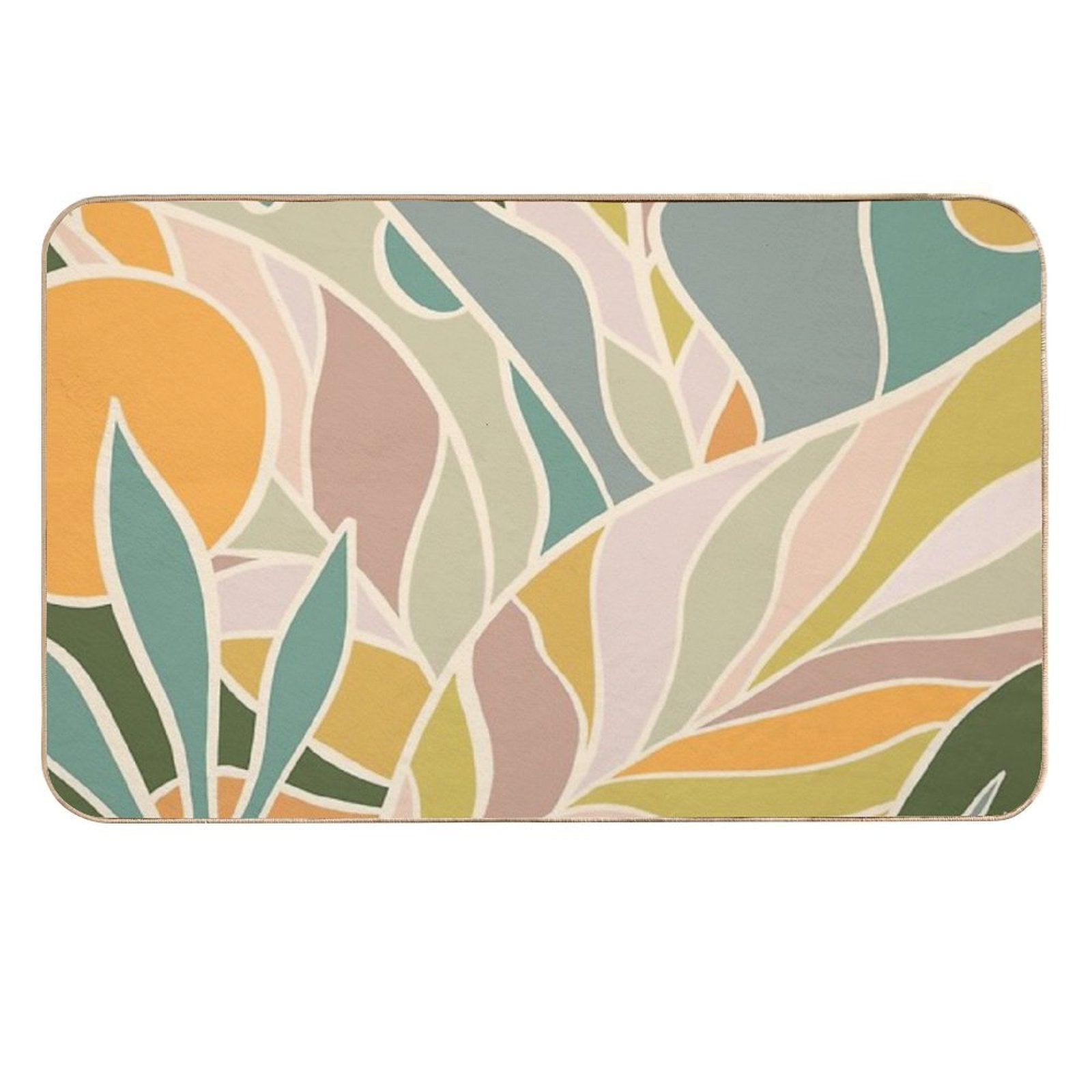 Abstract Botanical Mid Century Modern  Multi-Purpose Bath Mat